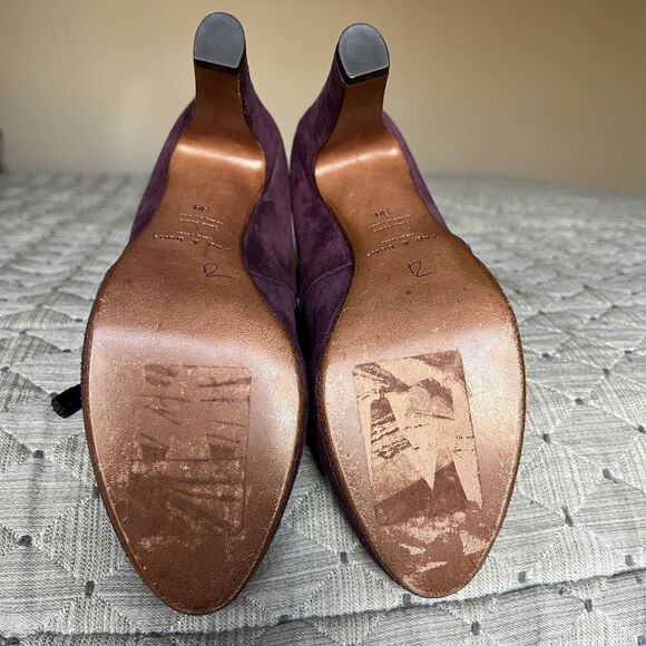 Rag & Bone Purple Suede Lace Up Ankle Heeled Boots Booties Women's EU 38 US 8 - Picture 15 of 16